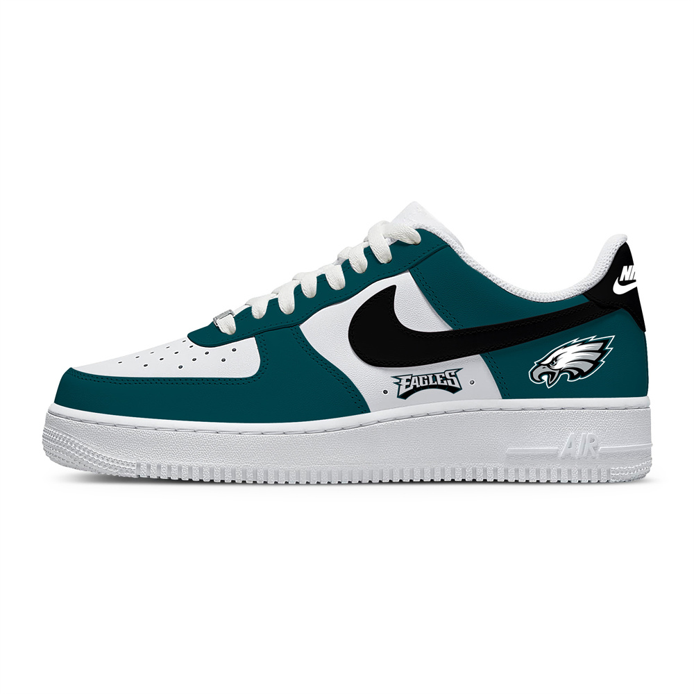 Unisex Nike x NFL Philadelphia Eagles Custom Air Force 1 Low Team Sneakers