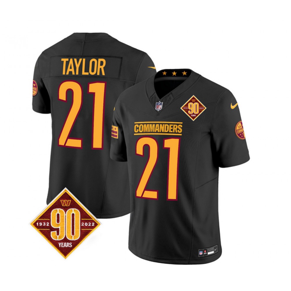 Men's Washington Commanders #21 Sean Taylor Black2023 F.U.S.E. 90th Anniversary Vapor Limited Stitched Football Jersey
