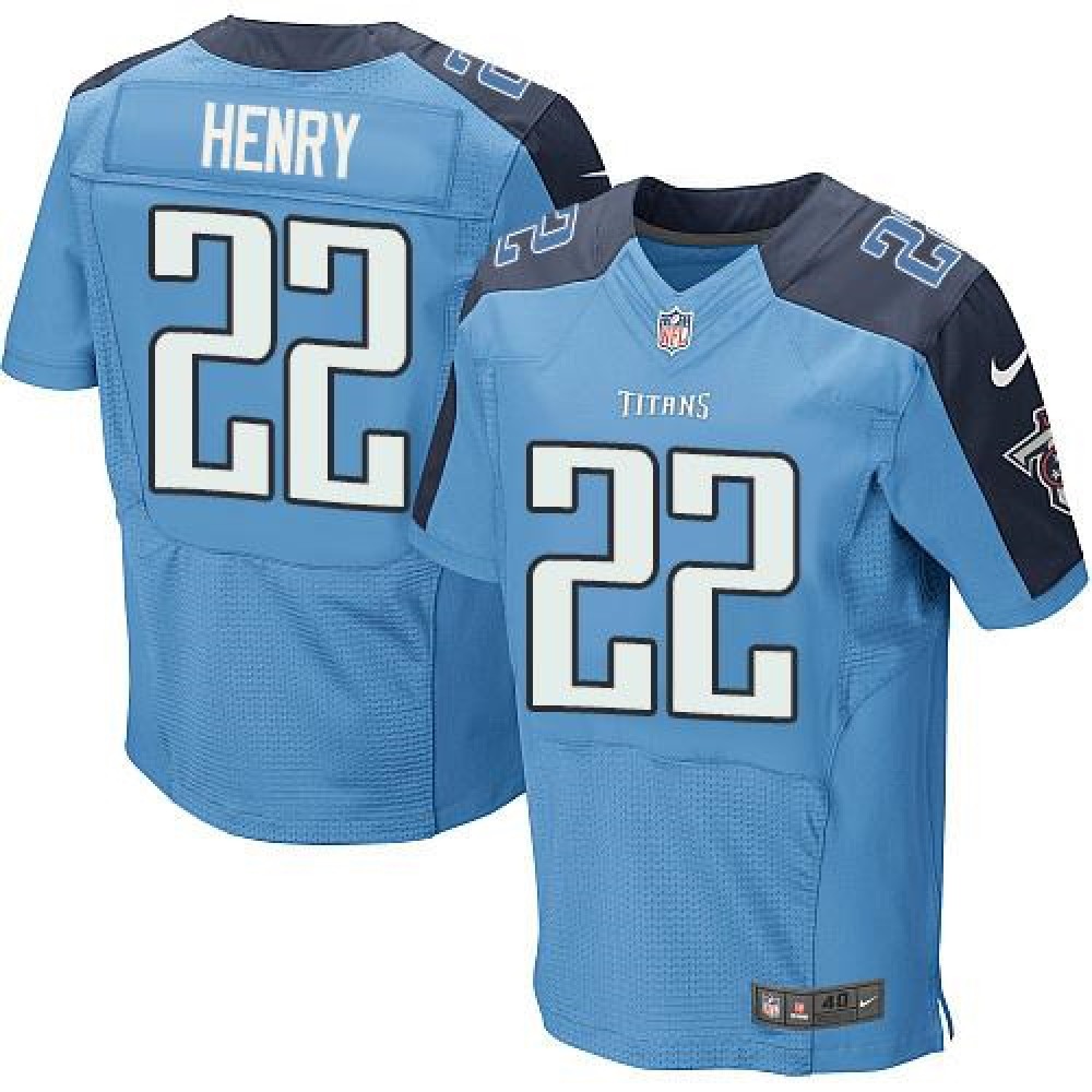 Titans #22 Derrick Henry Light Blue Team Color Men's Stitched NFL Elite Jersey