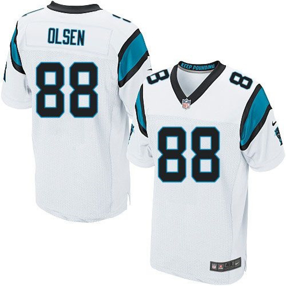 Panthers #88 Greg Olsen White Men's Stitched NFL Elite Jersey