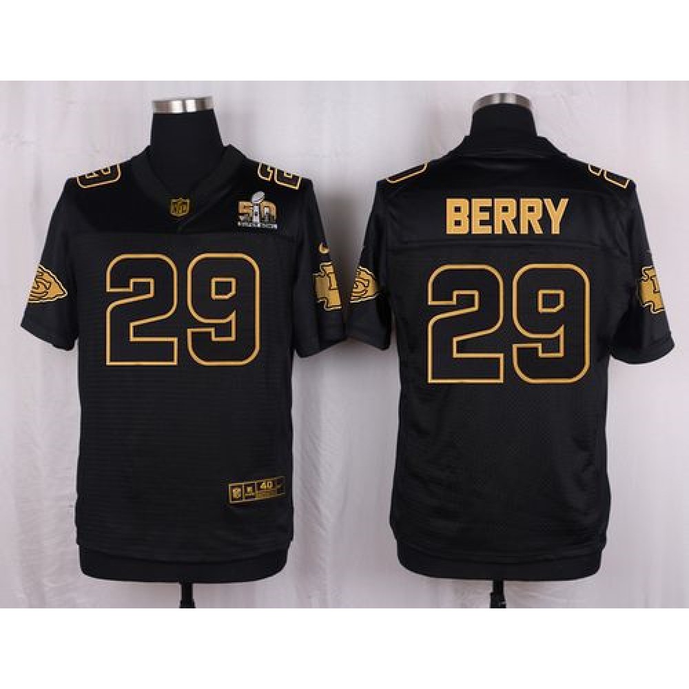 Chiefs #29 Eric Berry Black Men's Stitched NFL Elite Pro Line Gold Collection Jersey