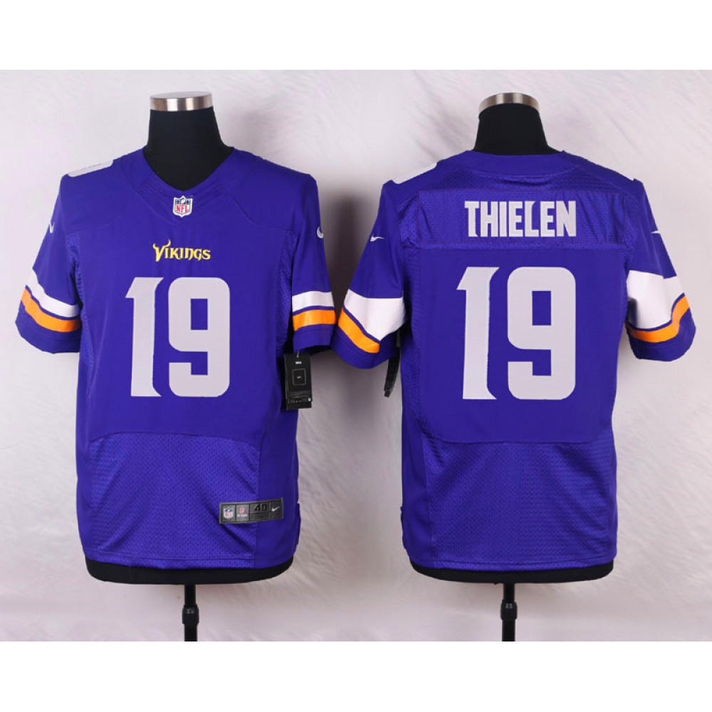 Vikings #19Adam Thielen Purple Team Color Men's Stitched NFL Elite Jersey