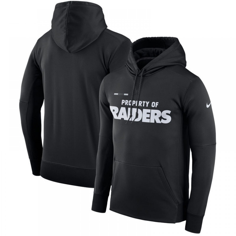 Men's Oakland RaidersBlack Sideline Property Of Performance Pullover Hoodie