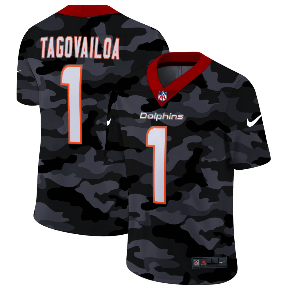 Men's Miami Dolphins #1 Tua Tagovailoa 2020 CamoLimited Stitched NFL Jersey