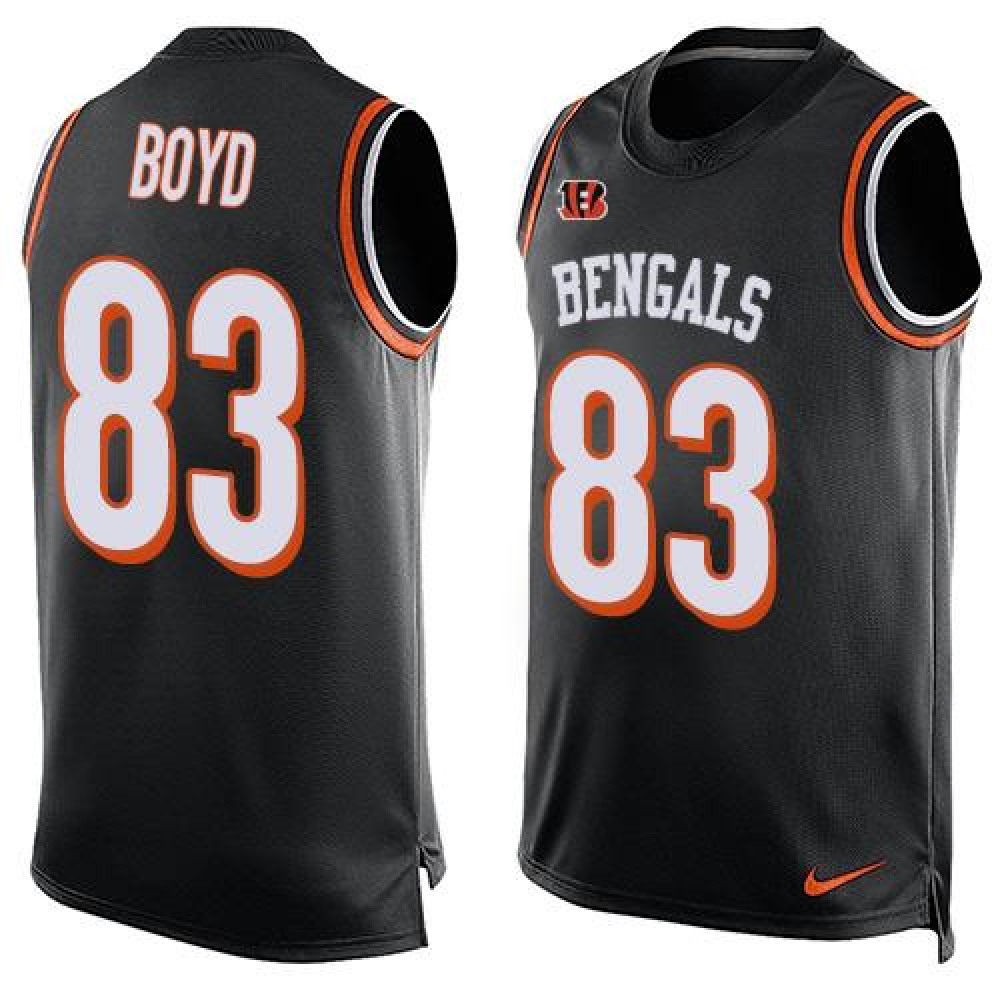 Bengals #83 Tyler Boyd Black Team Color Men's Stitched NFL Limited Tank Top Jersey