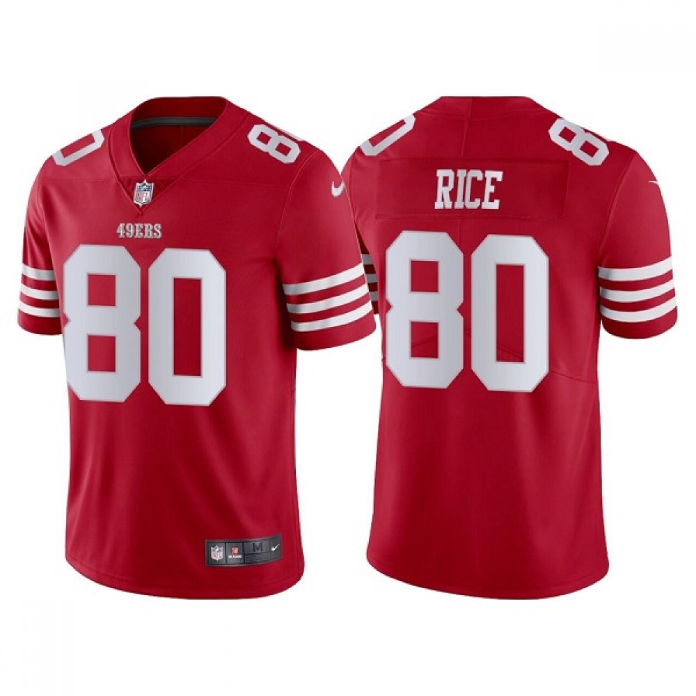 Men's San Francisco 49ers #80 Jerry Rice 2022 New Scarlet Vapor Untouchable Stitched Football Jersey
