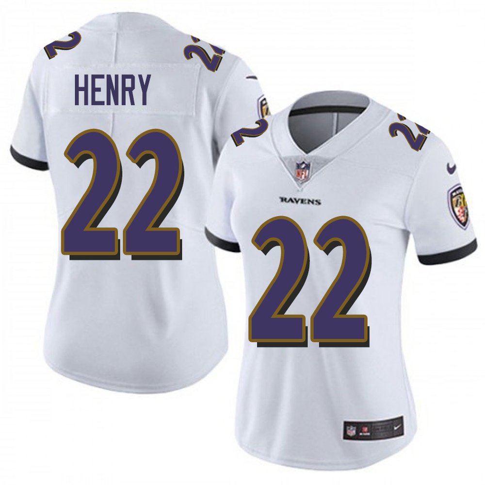 Women's Baltimore Ravens #22 Derrick HenryWhite Vapor Untouchable Limited NFL Jersey