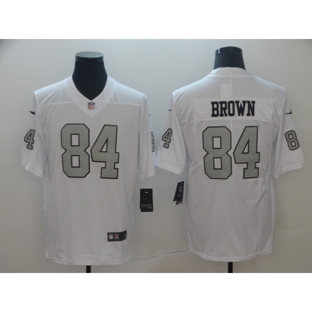 Men's Oakland Raiders #84 Antonio Brown White Limited Rush Stitched NFL Jersey