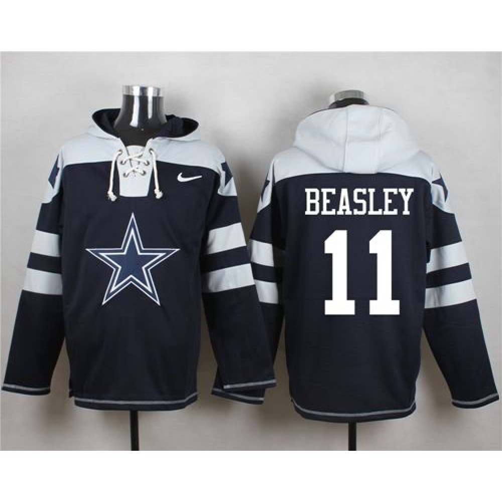 Cowboys #11 Cole Beasley Navy Blue Player Pullover NFL Hoodie