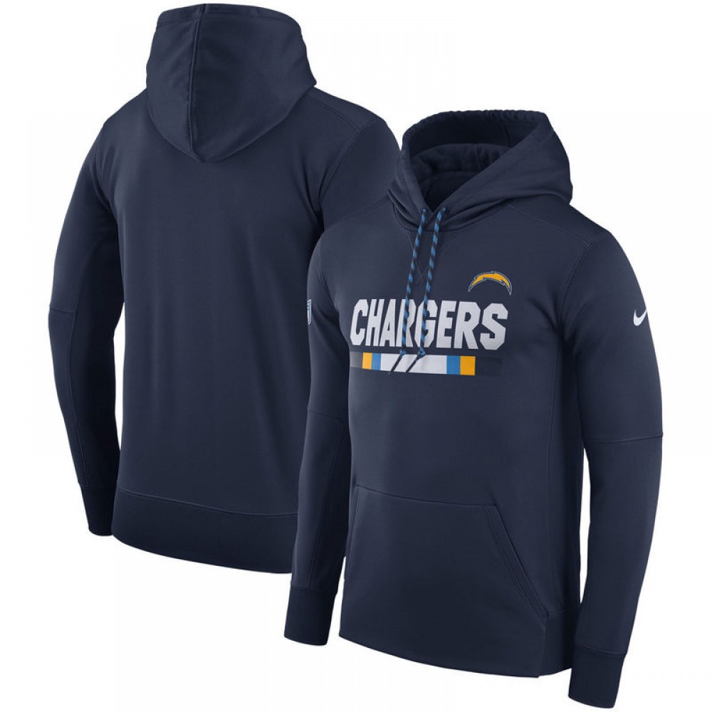 Men's Los Angeles ChargersNavy Sideline Team Name Performance Pullover Hoodie