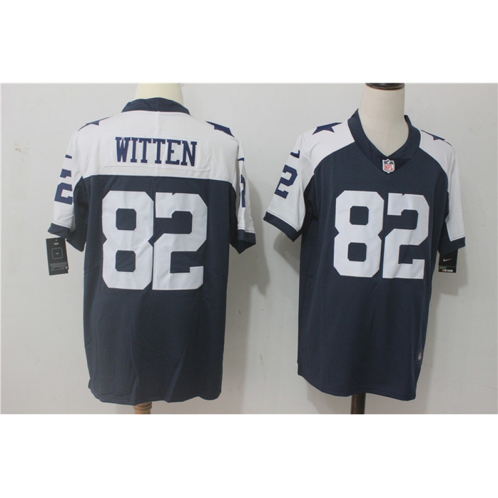 Men'sDallas Cowboys #82 Jason Witten Navy Blue Thanksgiving Stitched NFL Vapor Untouchable Limited Throwback Jersey