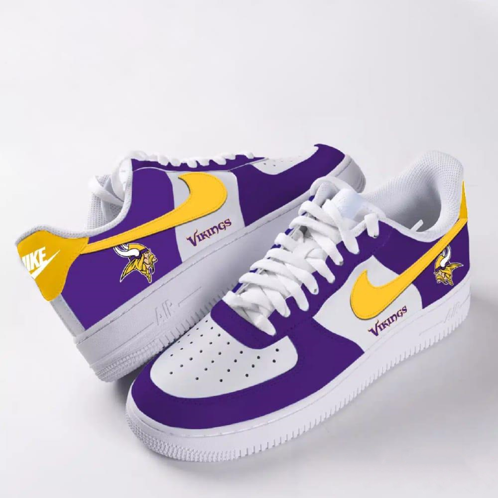 Unisex Nike x NFL Minnesota Vikings Custom Air Force 1 Low Team Sneakers