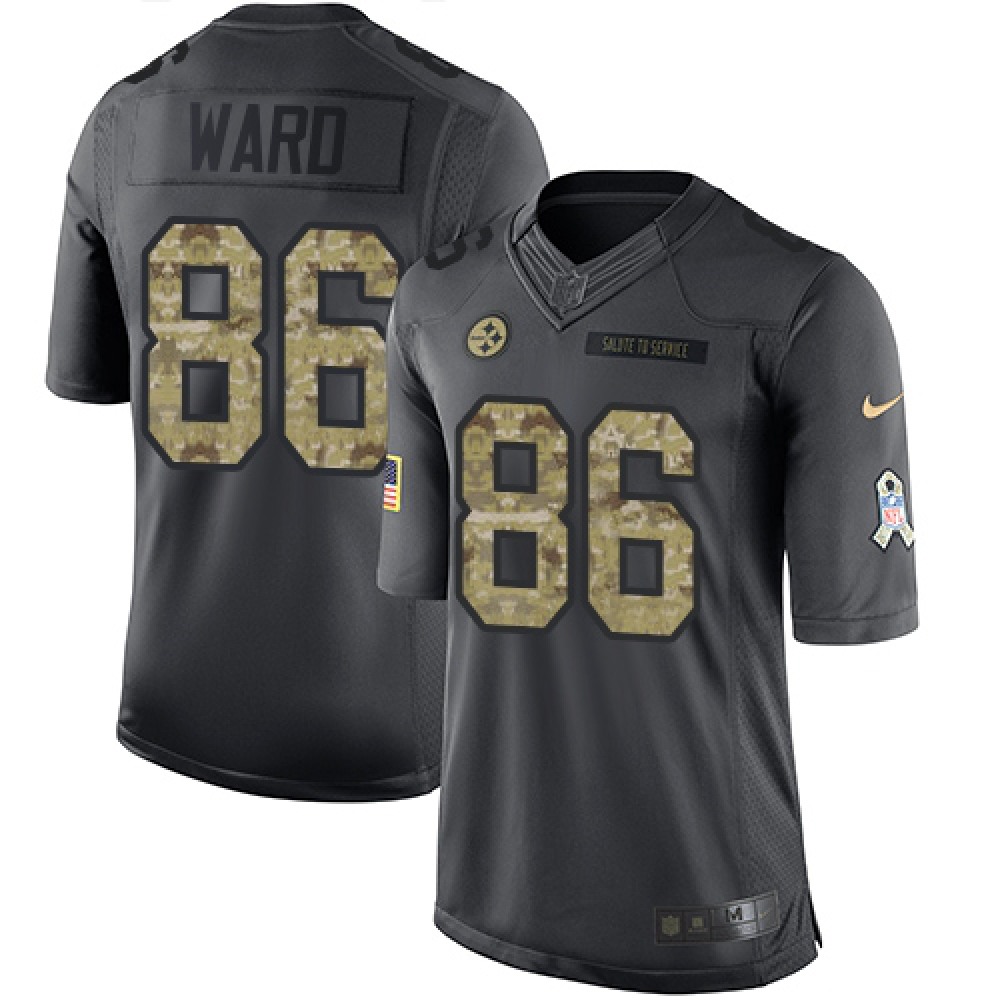 Steelers #86 Hines Ward Black Men's Stitched NFL Limited 2016 Salute to Service Jersey