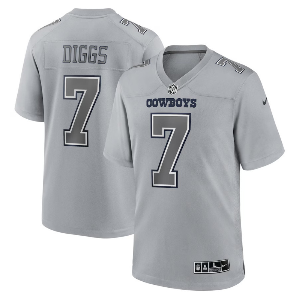🔥Combo Sale - Dallas Cowboys Trevon Diggs Nike Gray Atmosphere Fashion Game Jersey & New Era Navy Main 9FIFTY Adjustable Hat