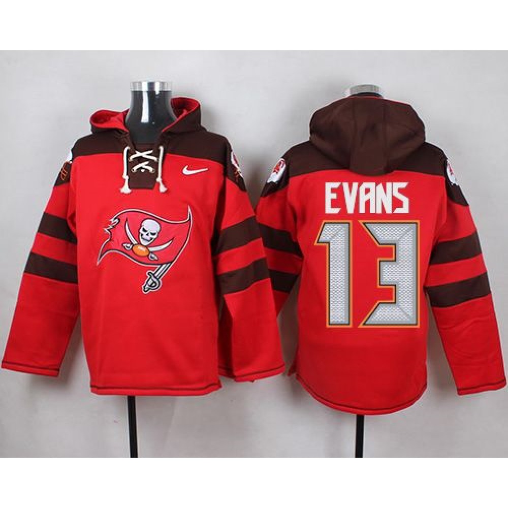 Buccaneers #13 Mike Evans Red Player Pullover NFL Hoodie