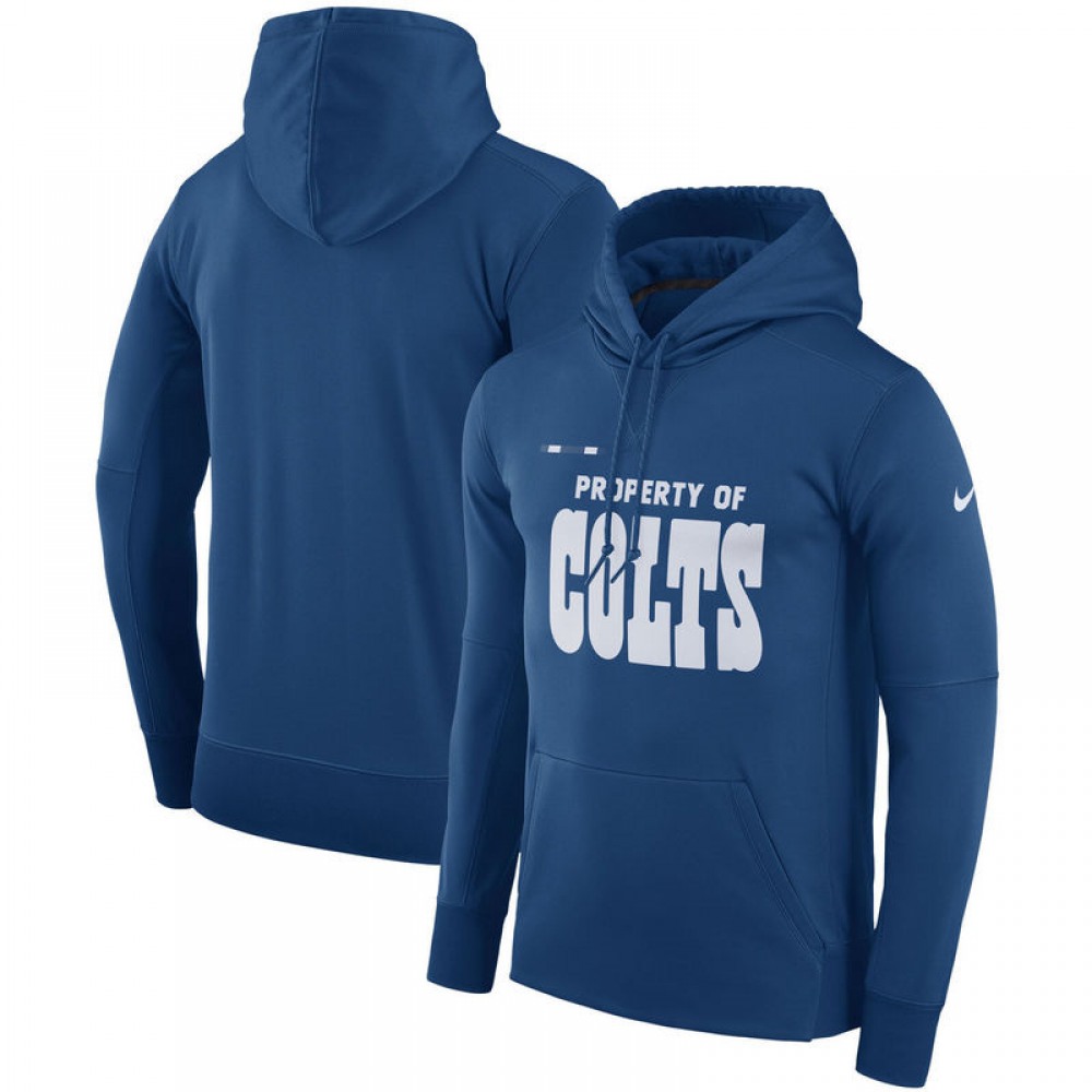 Men's Indianapolis ColtsRoyal Sideline Property Of Performance Pullover Hoodie