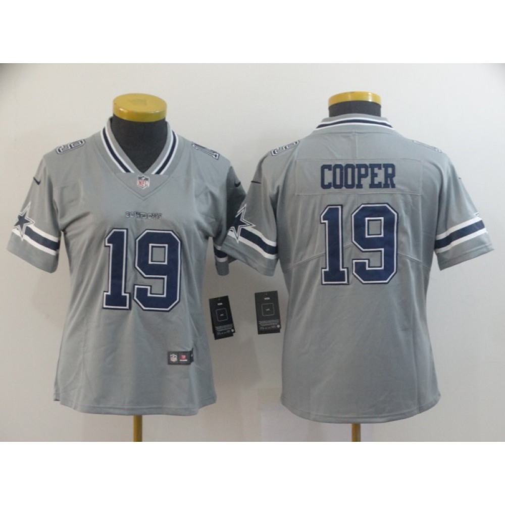 Women's Dallas Cowboys #19 Amari Cooper Gray Inverted Legend Stitched NFL Jersey