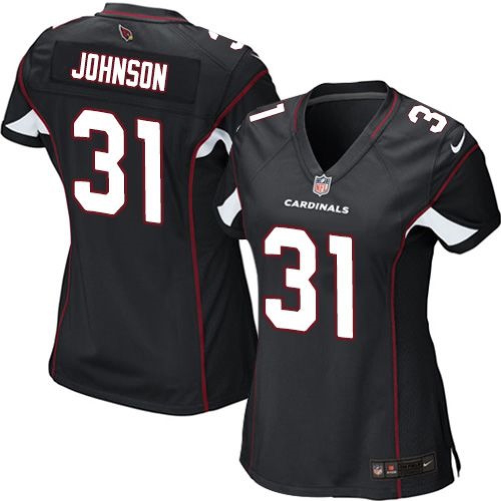 Cardinals #31 David Johnson Black Alternate Women's Stitched NFL Elite Jersey