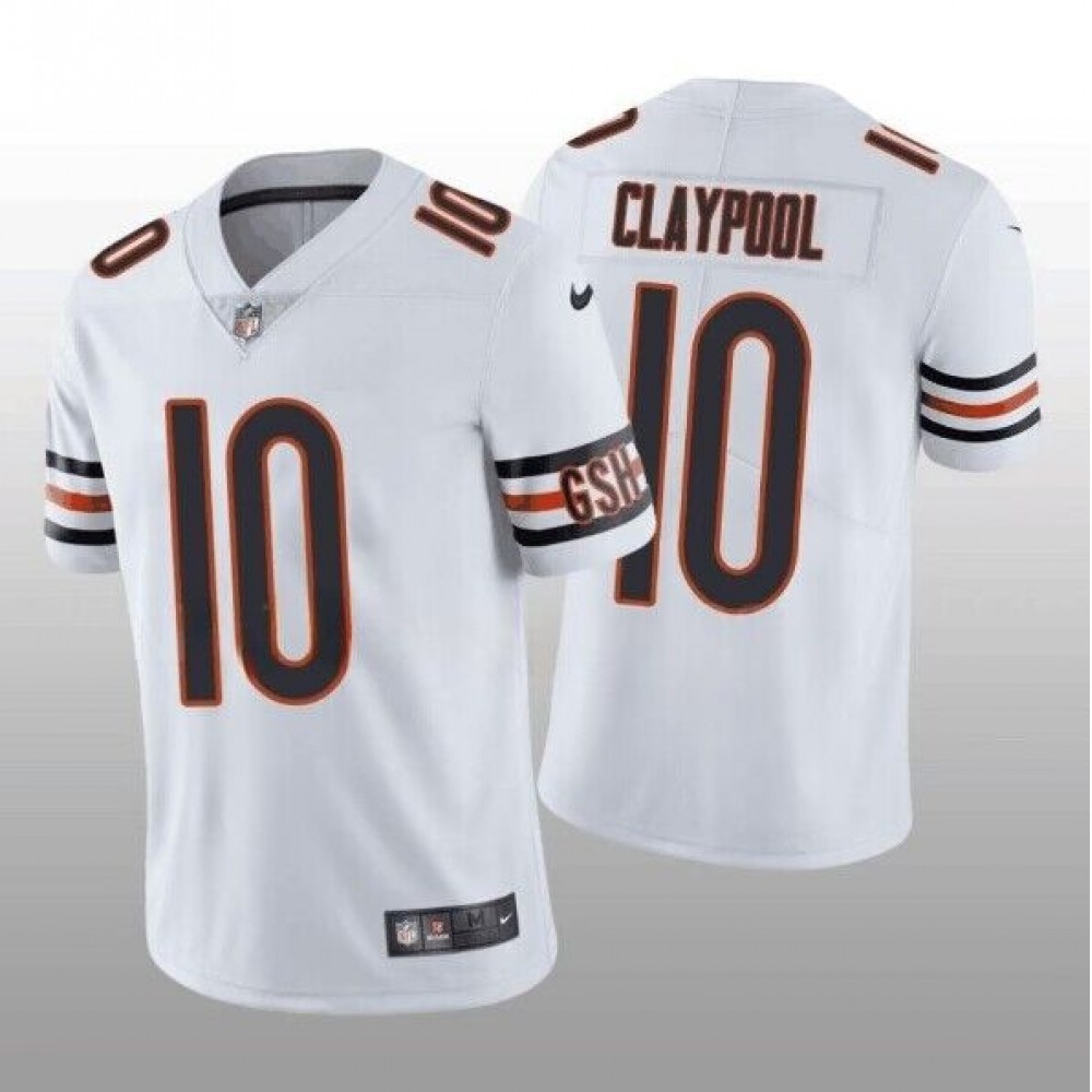 Men's Chicago Bears #10 Chase Claypool White Vapor untouchable Limited Stitched Football Jersey