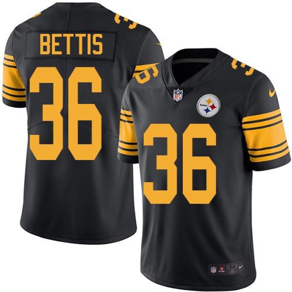 Steelers #36 Jerome Bettis Black Youth Stitched NFL Limited Rush Jersey