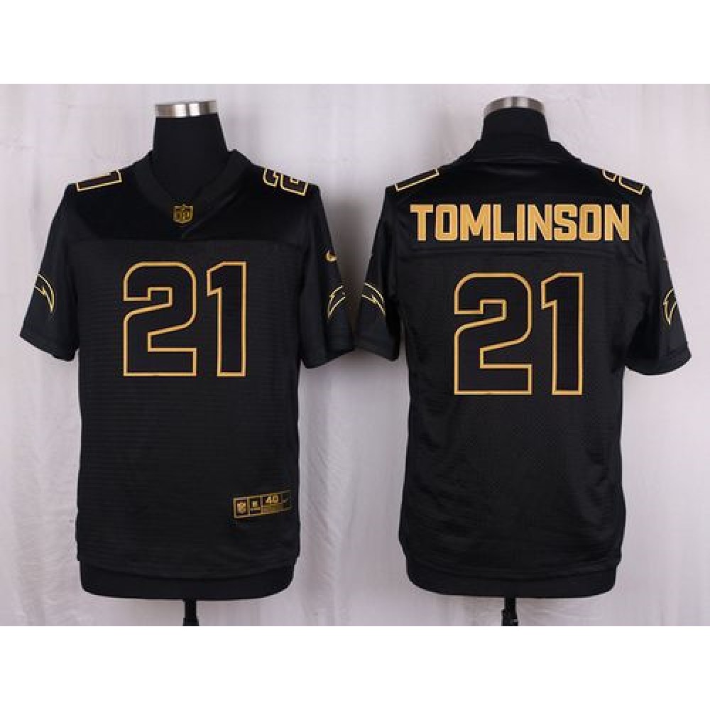 Chargers #21 LaDainian Tomlinson Black Men's Stitched NFL Elite Pro Line Gold Collection Jersey