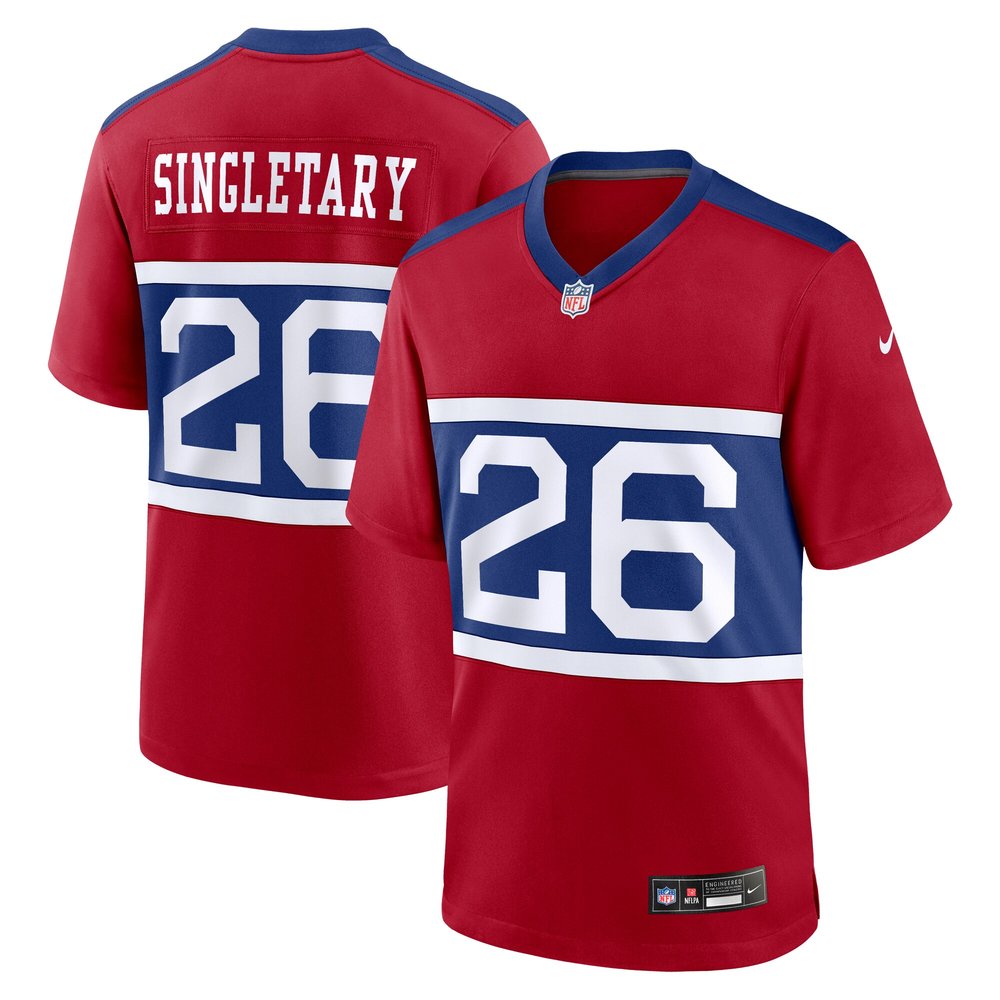 Men's New York Giants Devin SingletaryCentury Red Alternate Player Game Jersey