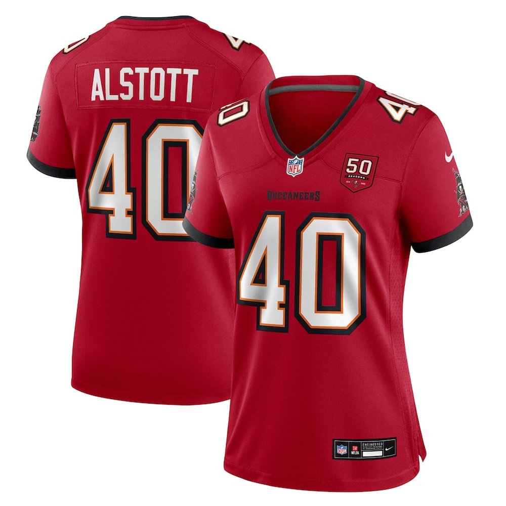 Women's Tampa Bay Buccaneers #40 Mike Alstott Nike Red 50th Anniversary Game Jersey