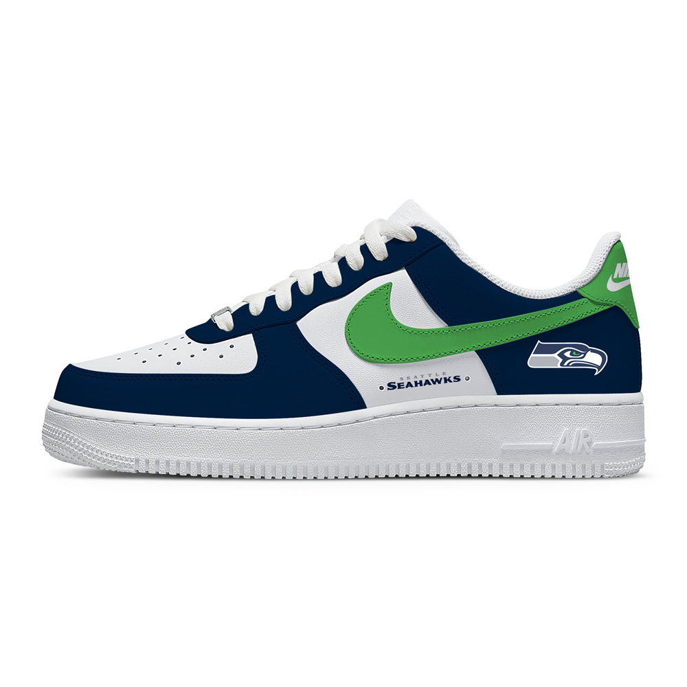Unisex Nike x NFL Seattle Seahawks Custom Air Force 1 Low Team Sneakers