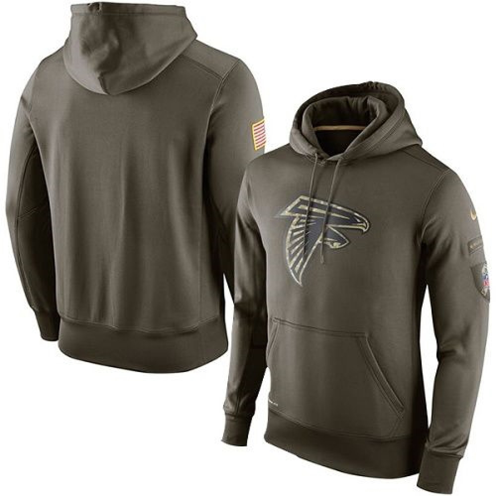 Men's Atlanta FalconsOlive Salute To Service KO Performance Hoodie