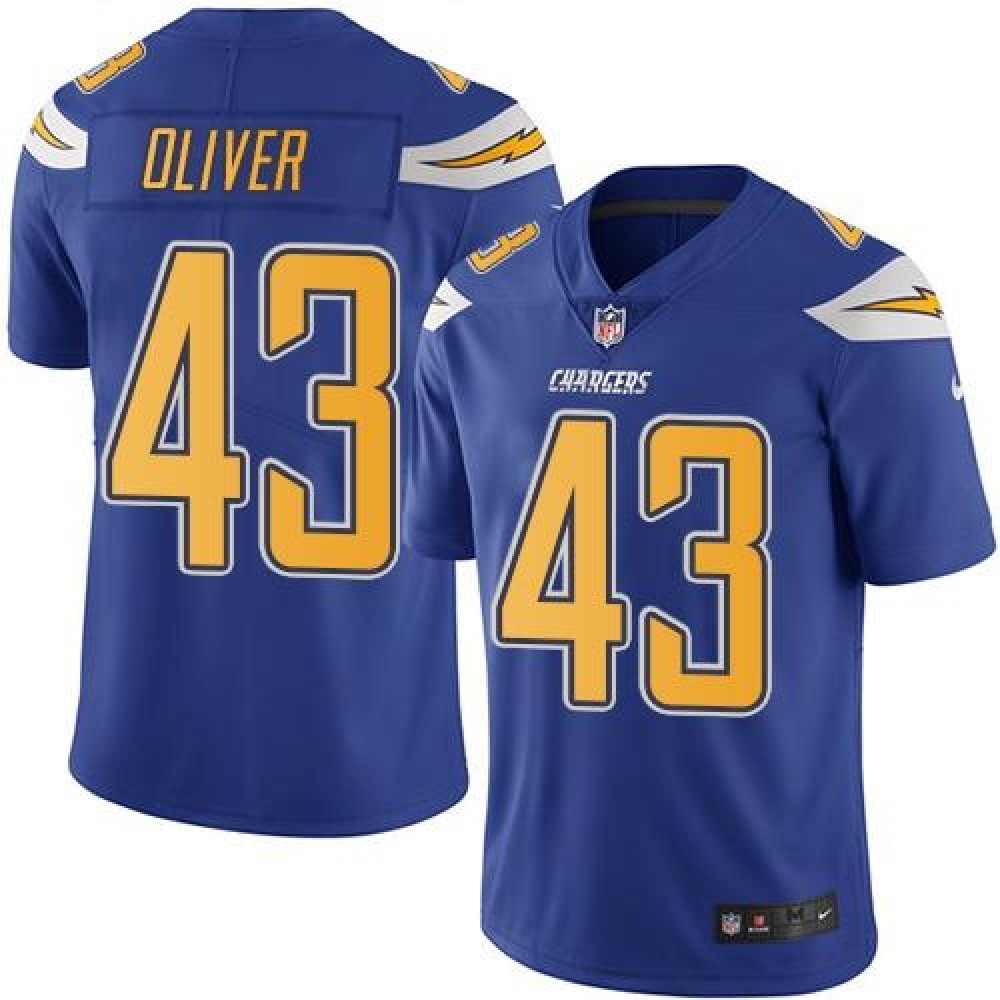 Chargers #43 Branden Oliver Electric Blue Men's Stitched NFL Limited Rush Jersey