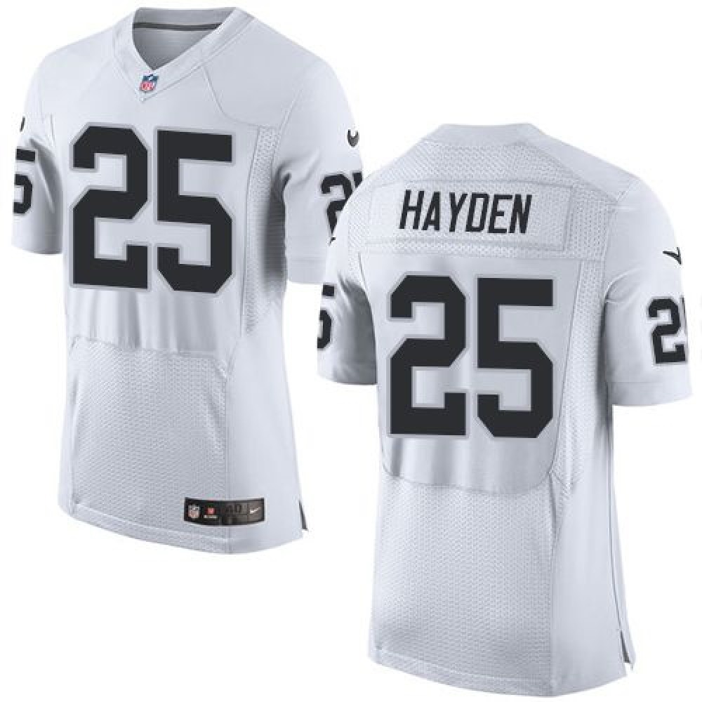 Raiders #25 D.J. Hayden White Men's Stitched NFL New Elite Jersey