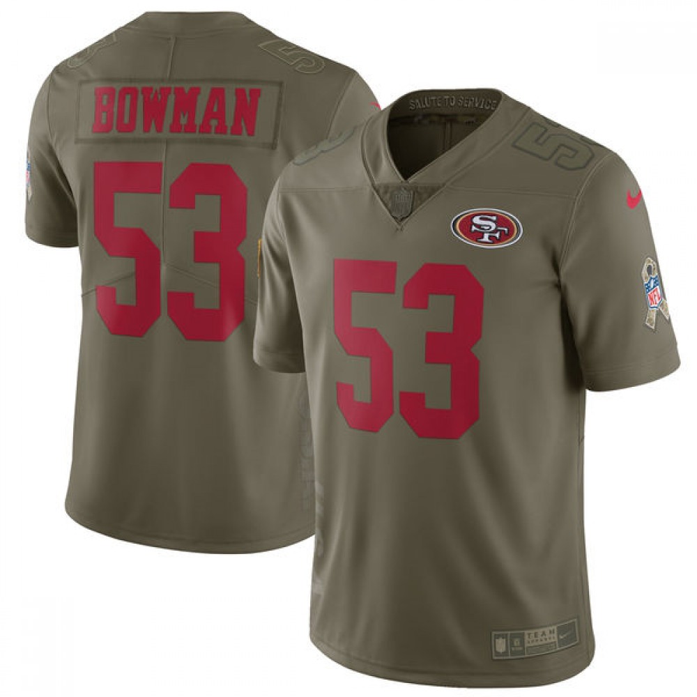 YouthSan Francisco 49ers #53 NaVorro Bowman Olive Salute To Service Limited Stitched NFL Jersey