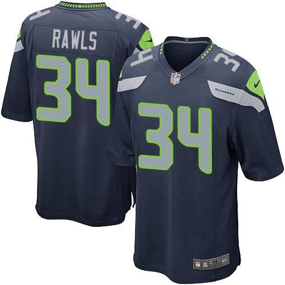 Seahawks #34 Thomas Rawls Steel Blue Team Color Youth Stitched NFL Elite Jersey