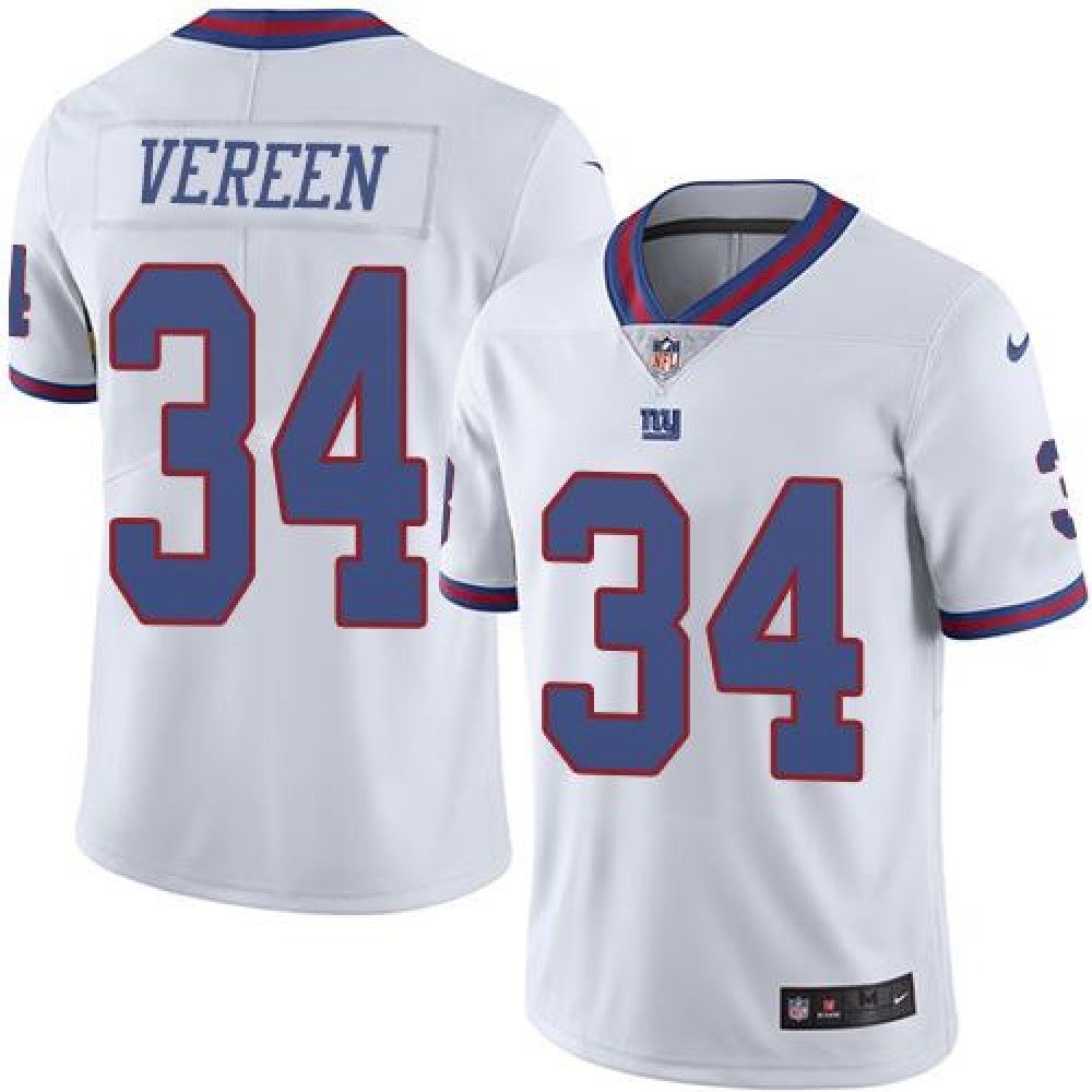 Giants #34 Shane Vereen White Youth Stitched NFL Limited Rush Jersey