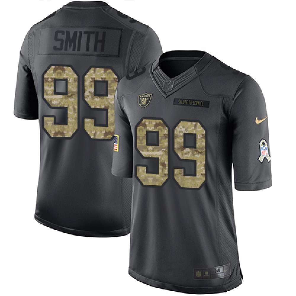 Raiders #99 Aldon Smith Black Youth Stitched NFL Limited 2016 Salute to Service Jersey
