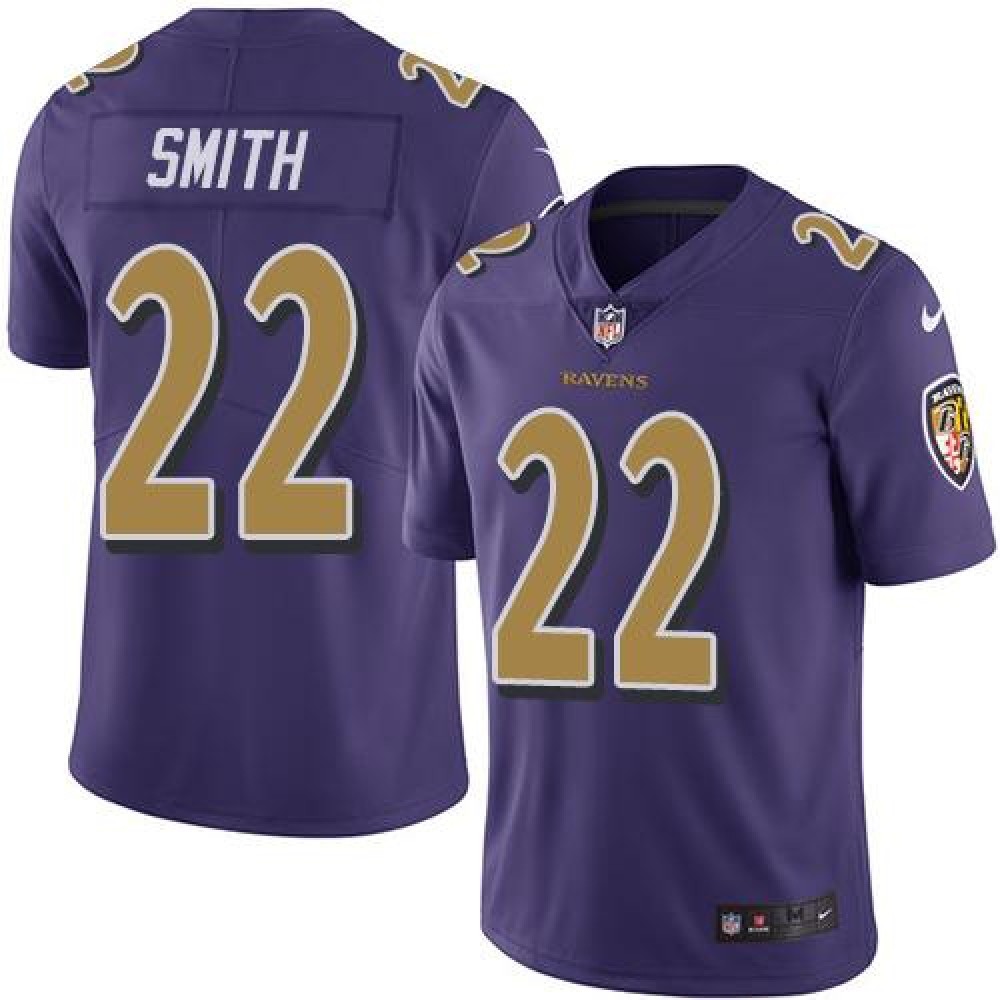 Ravens #22 Jimmy Smith Purple Men's Stitched NFL Limited Rush Jersey