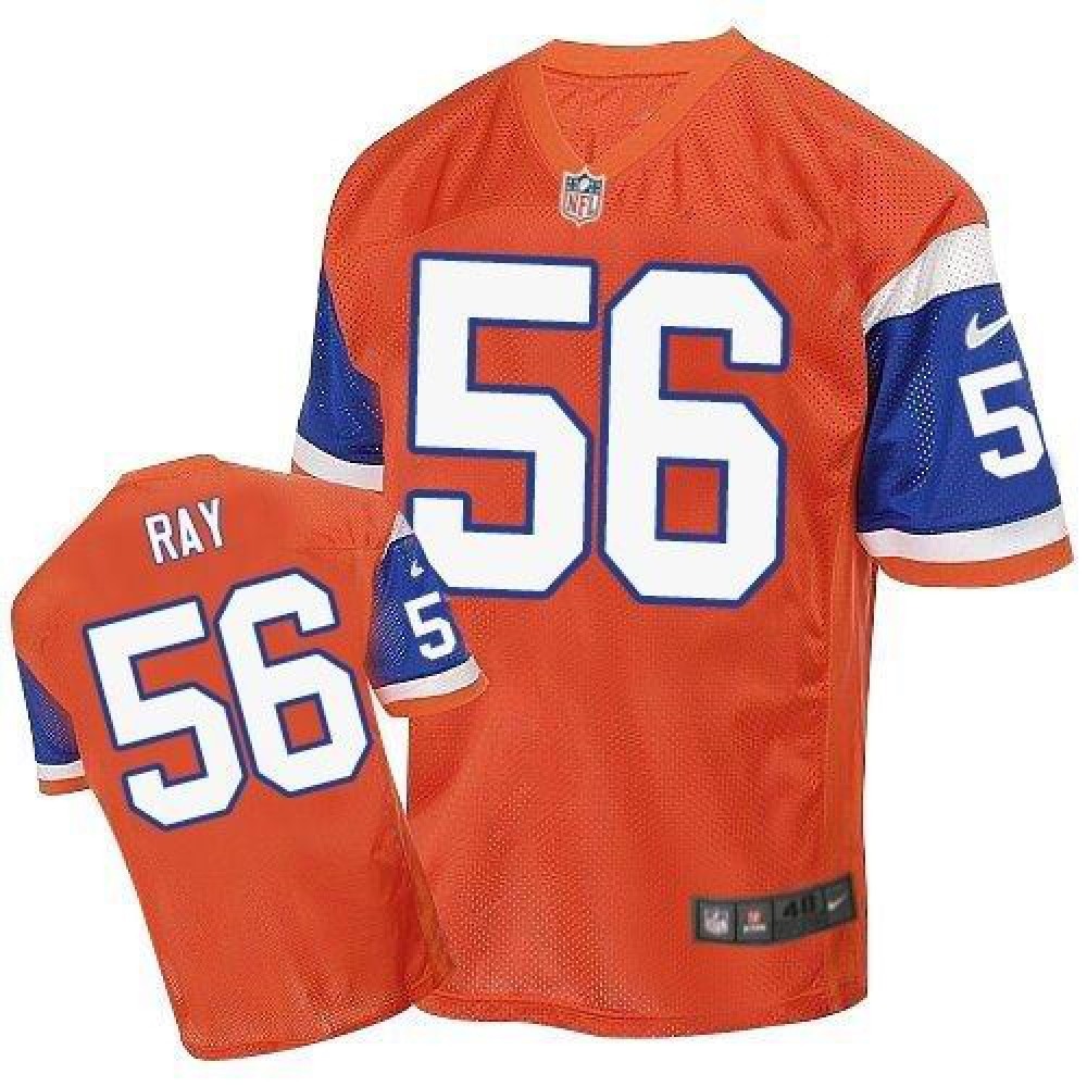 Broncos #56 Shane Ray Orange Throwback Men's Stitched NFL Elite Jersey