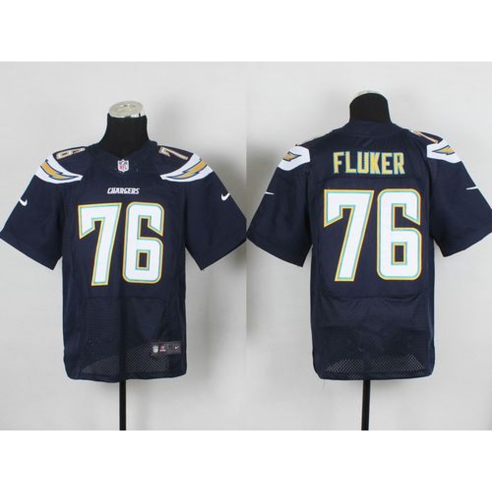 Chargers #76 D.J. Fluker Navy Blue Team Color Men's Stitched NFL New Elite Jersey