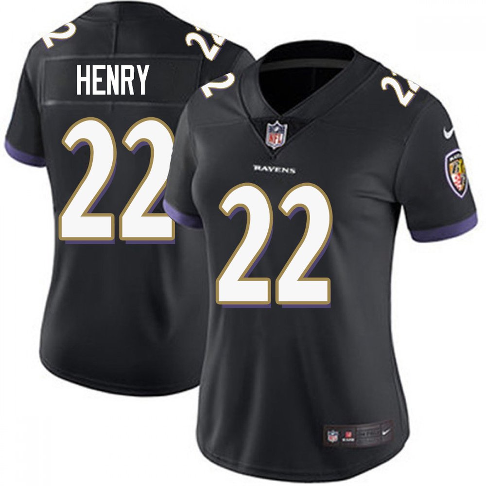 Women's Baltimore Ravens #22 Derrick HenryBlack Vapor Untouchable Limited NFL Jersey