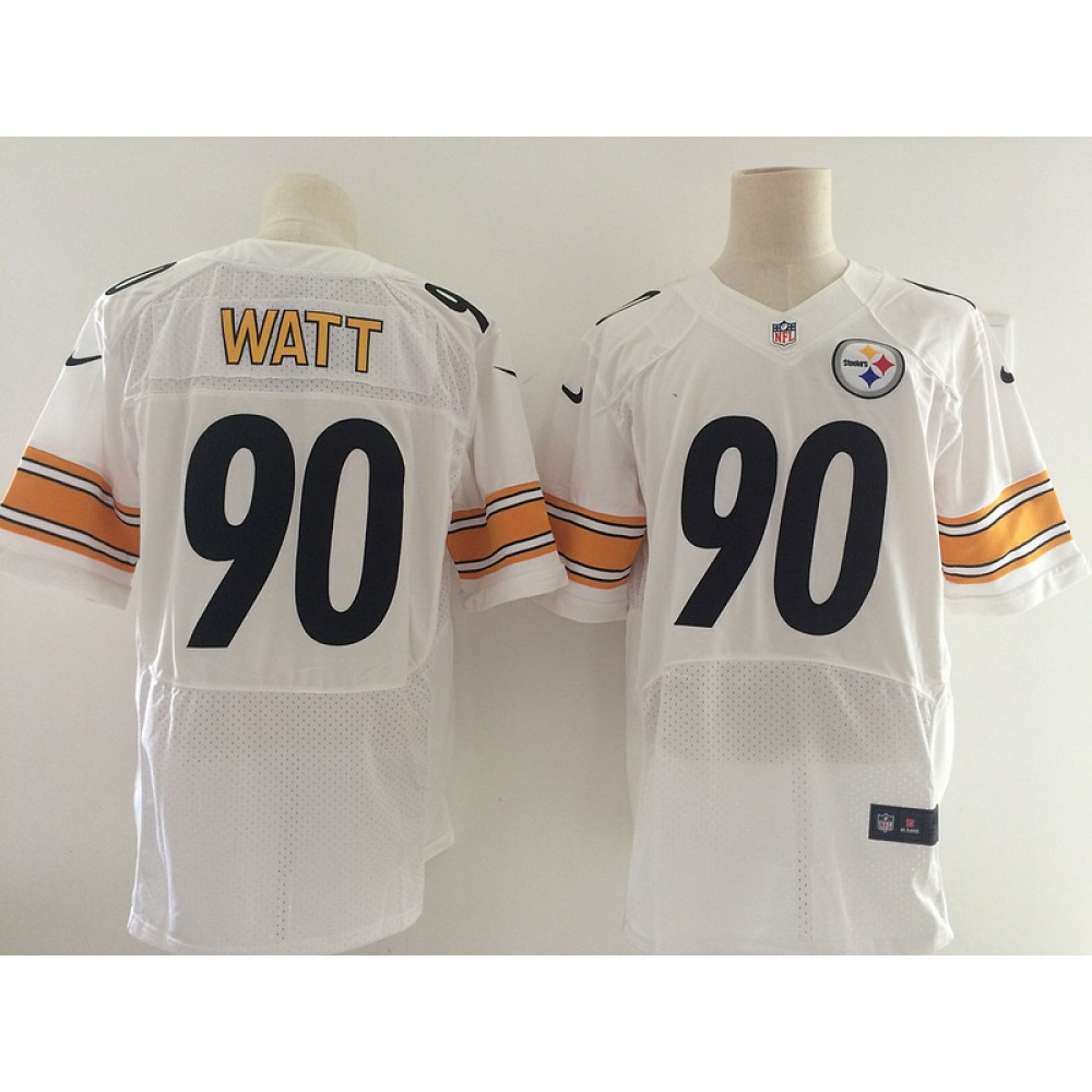 Men's Pittsburgh Steelers #90 T.J. WattWhite 2017 Elite Stitched NFL Jersey