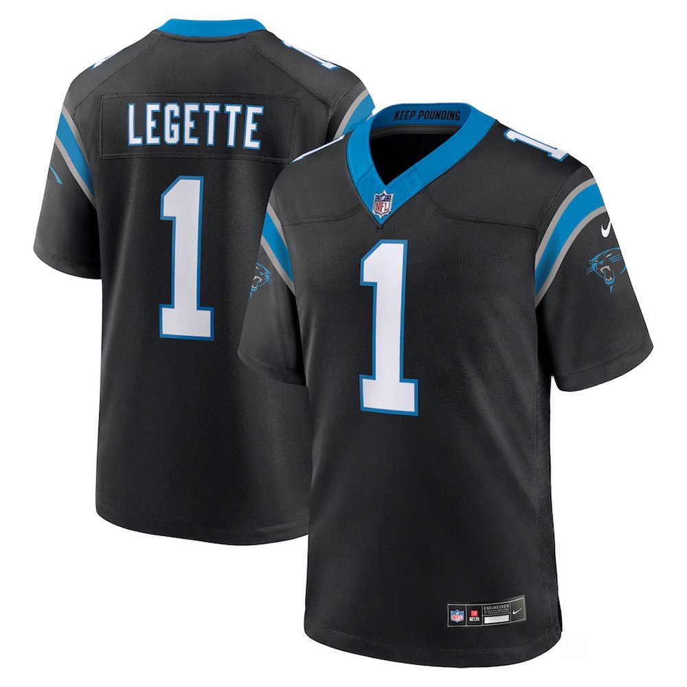 Men's Carolina Panthers Xavier LegetteBlack 2024 NFL First Round Pick Player F.U.S.E. Vapor Untouchable Limited Stitched Football Jersey