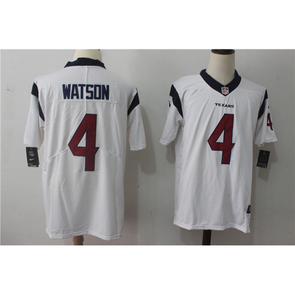 Men'sHouston Texans #4 Deshaun Watson White Stitched NFL Vapor Untouchable Limited Jersey