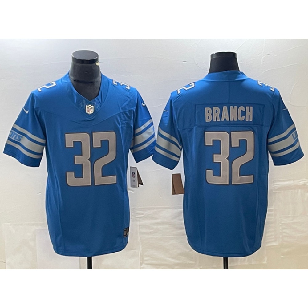Men's Detroit Lions #32 Brian Branch Blue 2023 F.U.S.E. Vapor Untouchable Limited Stitched Jersey