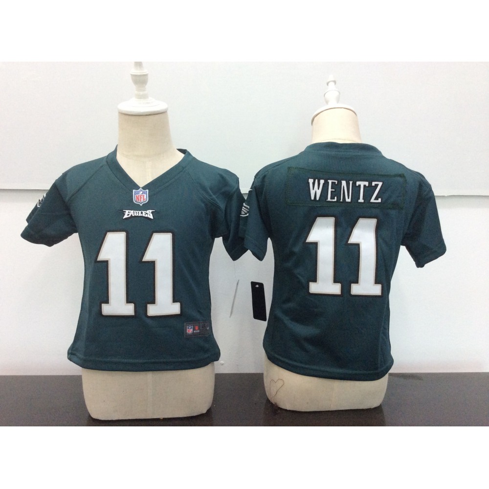 ToddlerPhiladelphia Eagles #11 Carson Wentz Green Team Color Stitched NFL Jersey