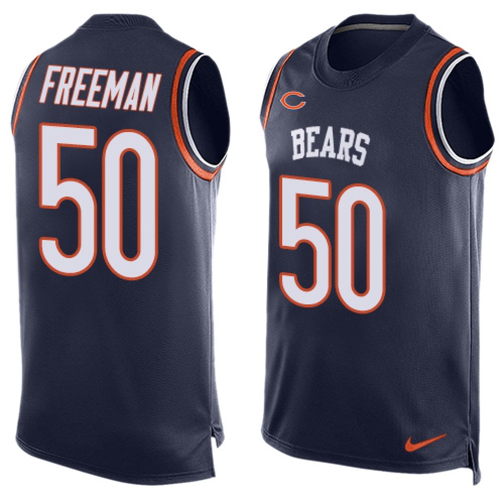 Bears #50 Jerrell Freeman Navy Blue Team Color Men's Stitched NFL Limited Tank Top Jersey