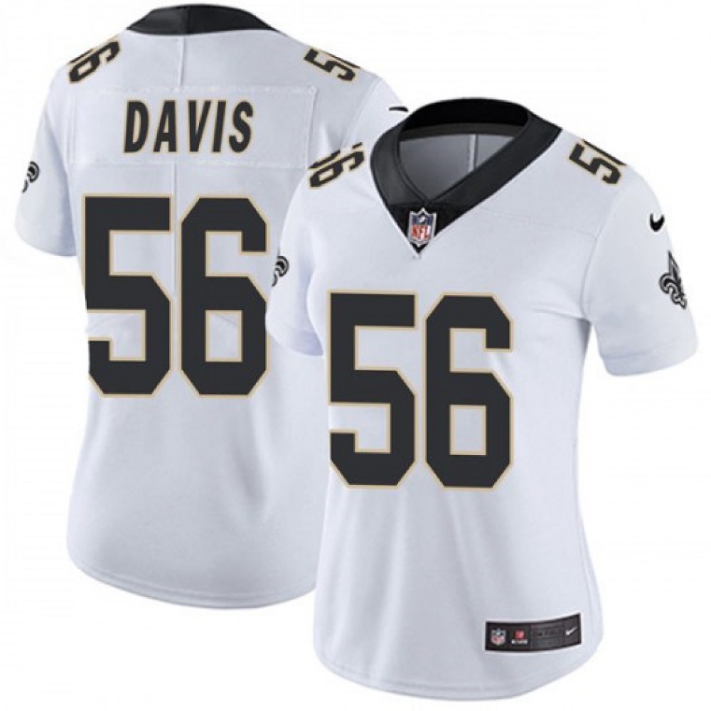 Women's New Orleans Saints #56 Demario Davis WhiteVapor Untouchable Limited Stitched NFL Jersey(Run Small)