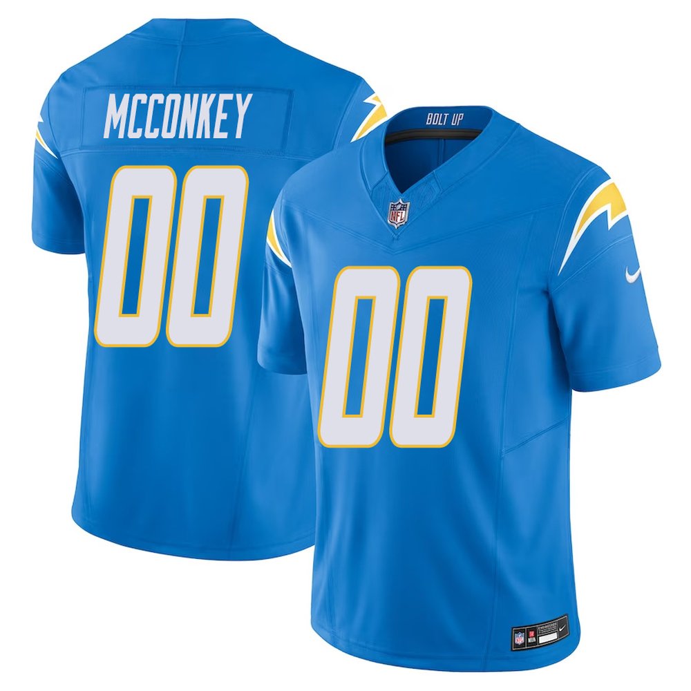 Men's Los Angeles Chargers Ladd McConkeyPowder Blue 2024 NFL Draft Player F.U.S.E. Vapor Untouchable Limited Stitched Football Jersey