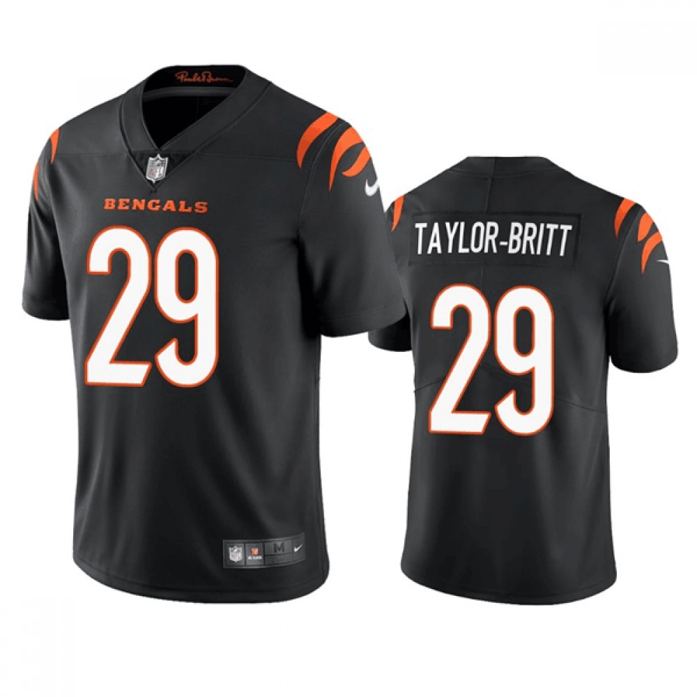 Men's Cincinnati Bengals #29 Cam Taylor-Britt Black Vapor Stitched FootballJersey