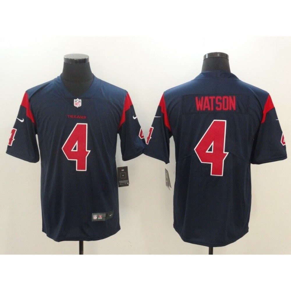 Men'sHouston Texans #4 Deshaun Watson Navy Vapor Untouchable Color Rush Limited Stitched NFL Jersey