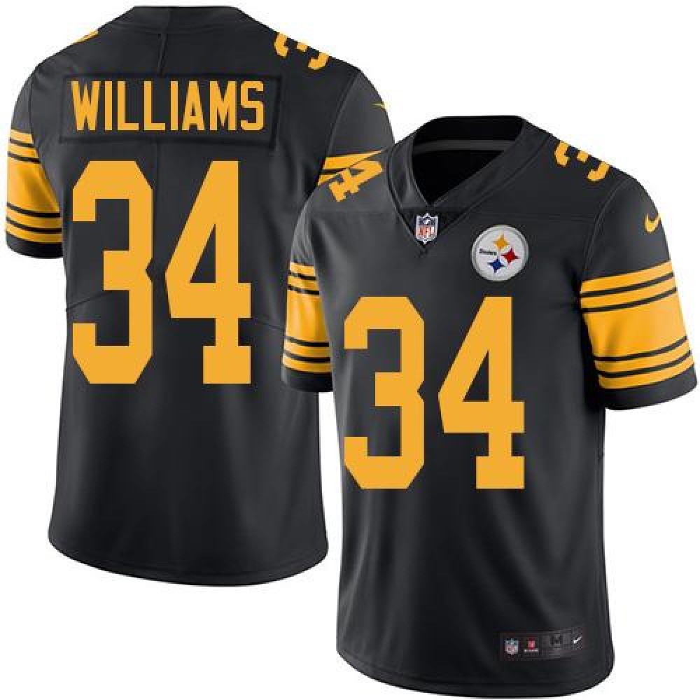 Steelers #34 DeAngelo Williams Black Men's Stitched NFL Limited Rush Jersey
